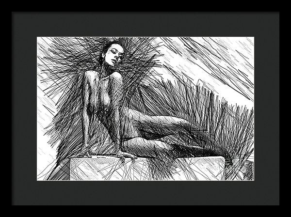 Framed Print - Female Pose For Studio Drawing 1447