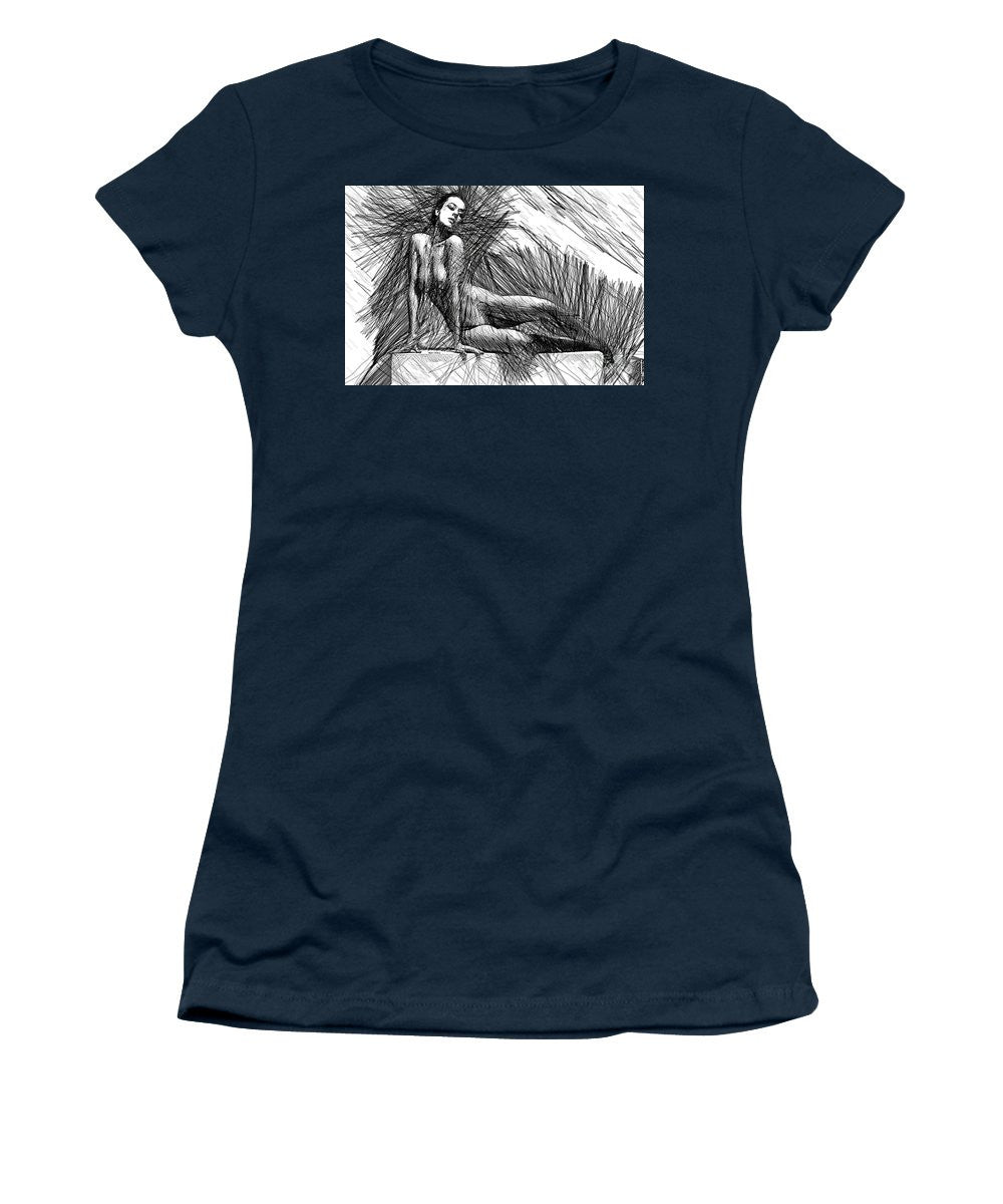 Women's T-Shirt (Junior Cut) - Female Pose For Studio Drawing 1447