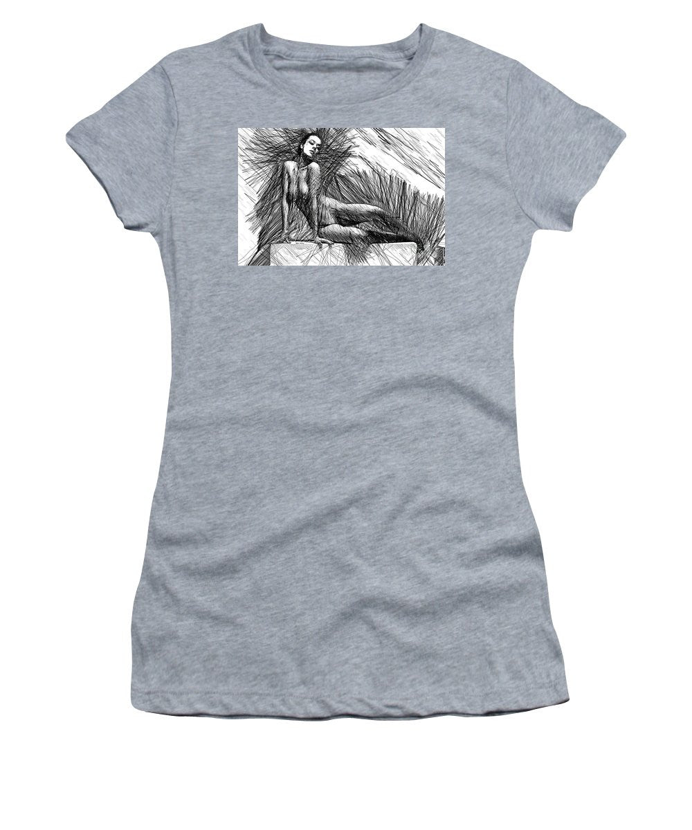 Women's T-Shirt (Junior Cut) - Female Pose For Studio Drawing 1447