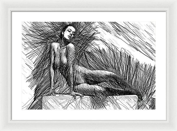 Framed Print - Female Pose For Studio Drawing 1447