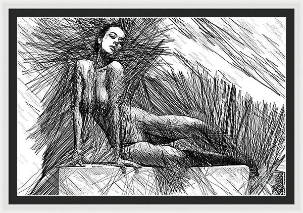 Framed Print - Female Pose For Studio Drawing 1447