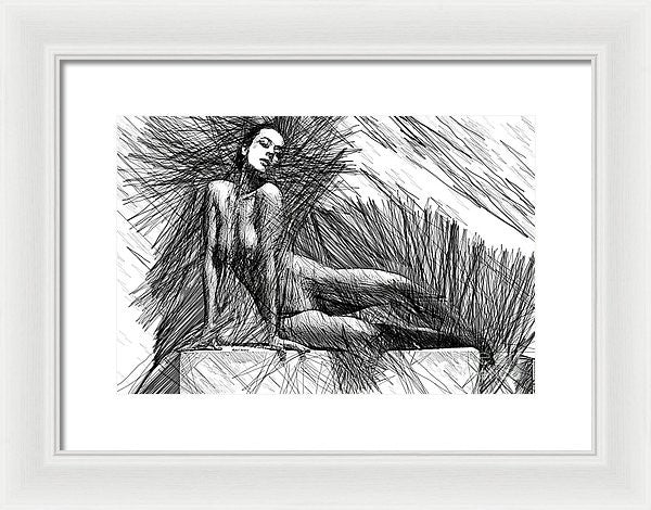 Framed Print - Female Pose For Studio Drawing 1447