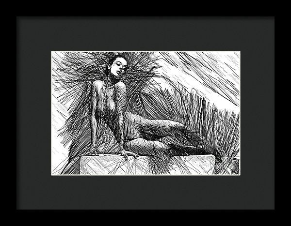 Framed Print - Female Pose For Studio Drawing 1447