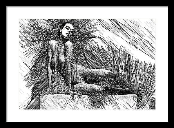 Framed Print - Female Pose For Studio Drawing 1447