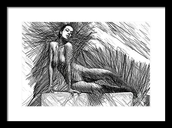 Framed Print - Female Pose For Studio Drawing 1447