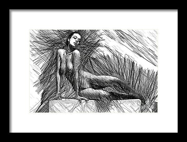 Framed Print - Female Pose For Studio Drawing 1447