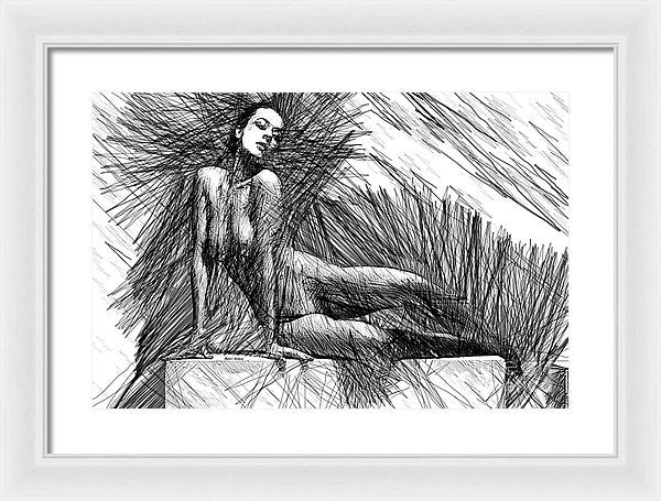 Framed Print - Female Pose For Studio Drawing 1447