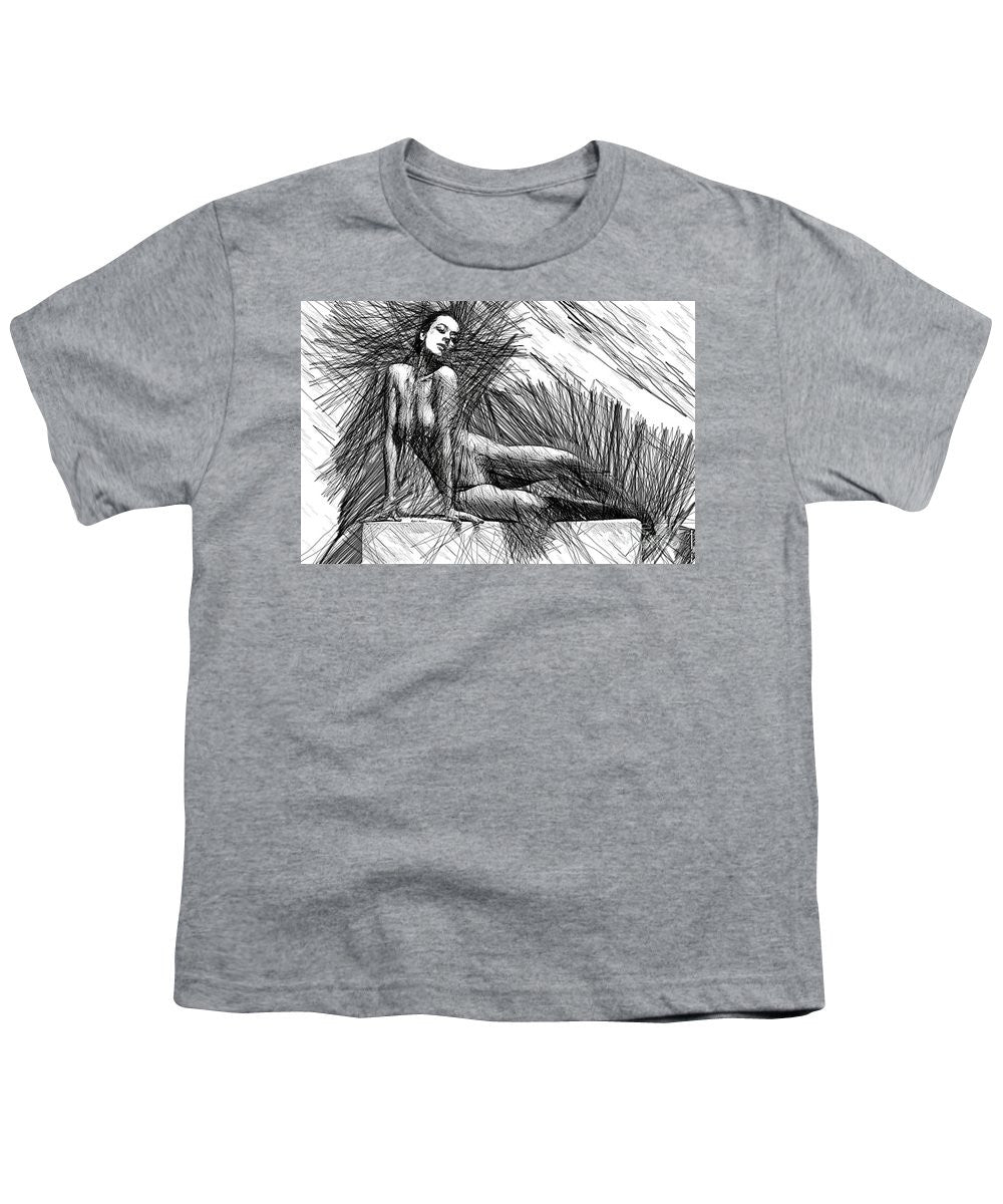 Youth T-Shirt - Female Pose For Studio Drawing 1447