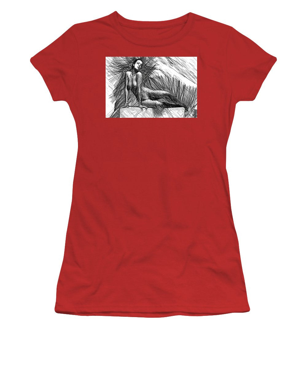 Women's T-Shirt (Junior Cut) - Female Pose For Studio Drawing 1447