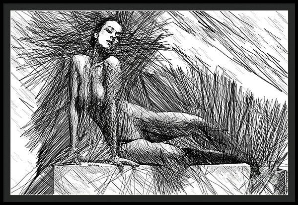 Framed Print - Female Pose For Studio Drawing 1447