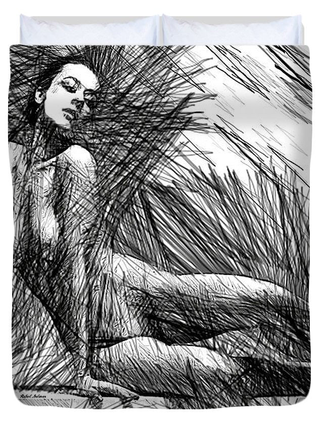 Duvet Cover - Female Pose For Studio Drawing 1447