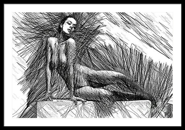 Framed Print - Female Pose For Studio Drawing 1447