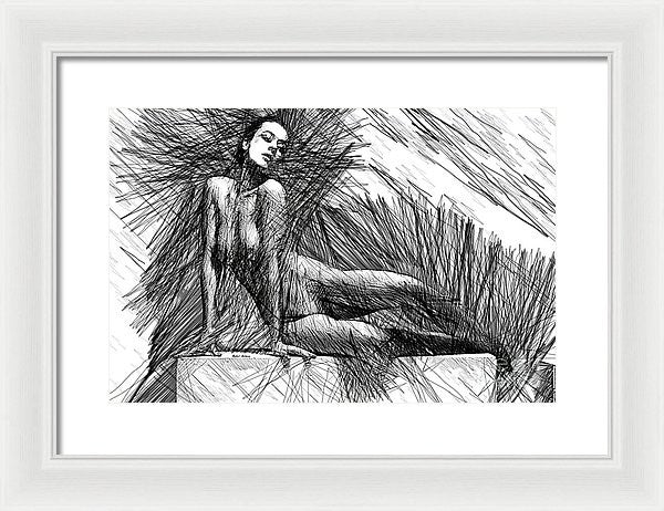 Framed Print - Female Pose For Studio Drawing 1447