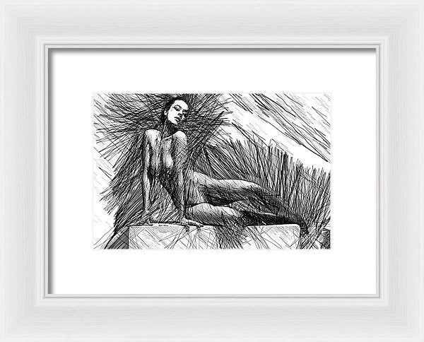 Framed Print - Female Pose For Studio Drawing 1447