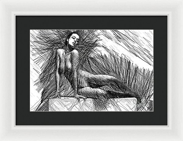 Framed Print - Female Pose For Studio Drawing 1447