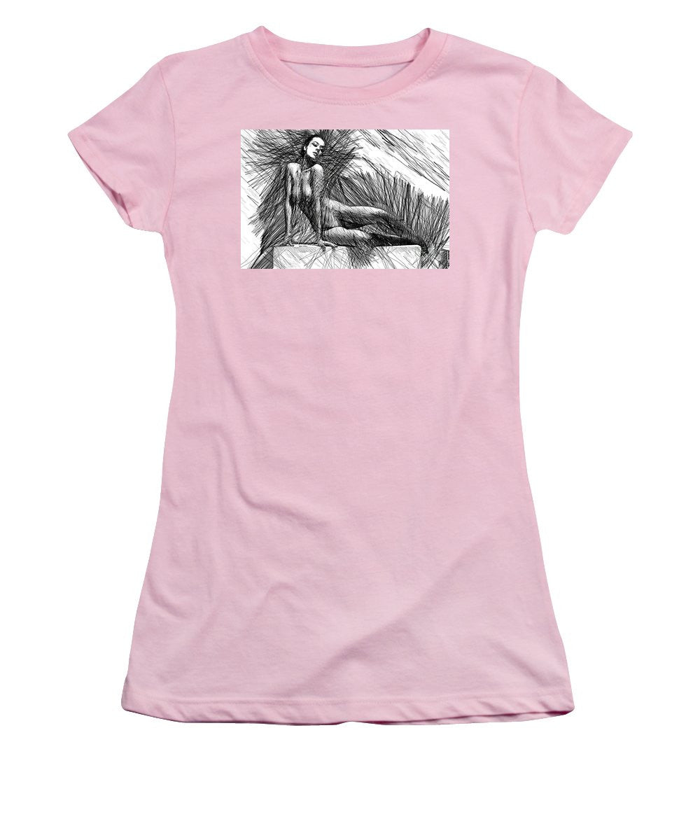 Women's T-Shirt (Junior Cut) - Female Pose For Studio Drawing 1447