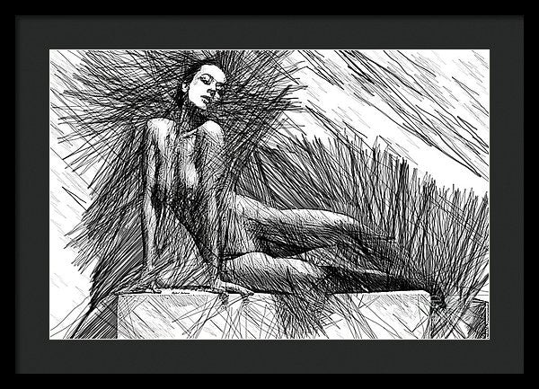 Framed Print - Female Pose For Studio Drawing 1447