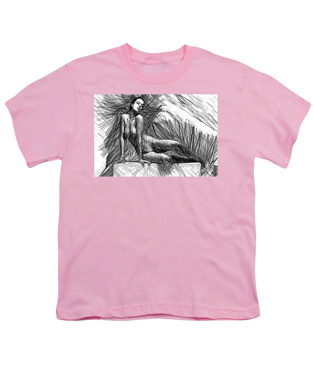 Youth T-Shirt - Female Pose For Studio Drawing 1447