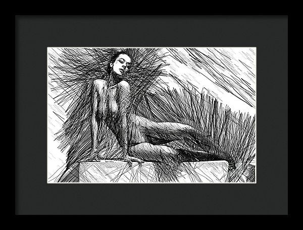 Framed Print - Female Pose For Studio Drawing 1447