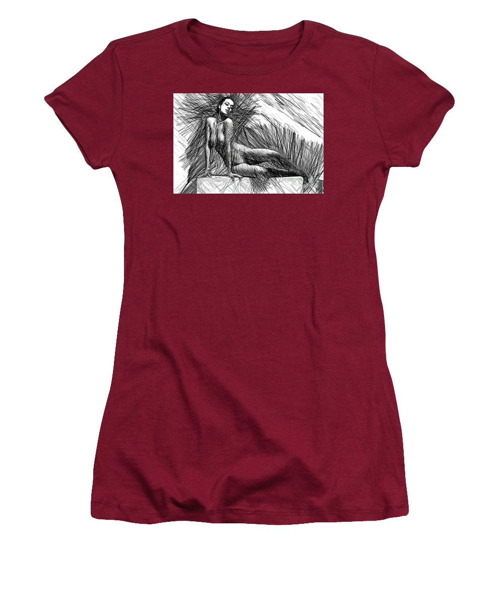 Women's T-Shirt (Junior Cut) - Female Pose For Studio Drawing 1447