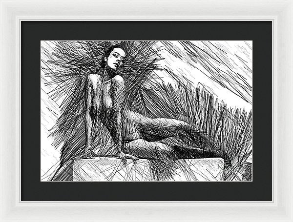 Framed Print - Female Pose For Studio Drawing 1447