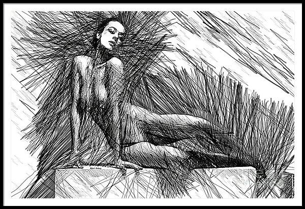 Framed Print - Female Pose For Studio Drawing 1447