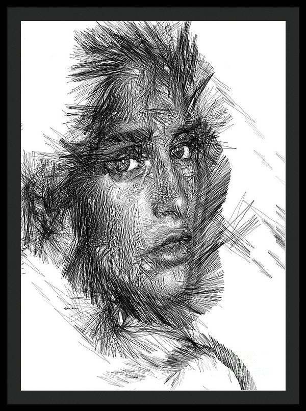 Framed Print - Female Sketch In Black And White