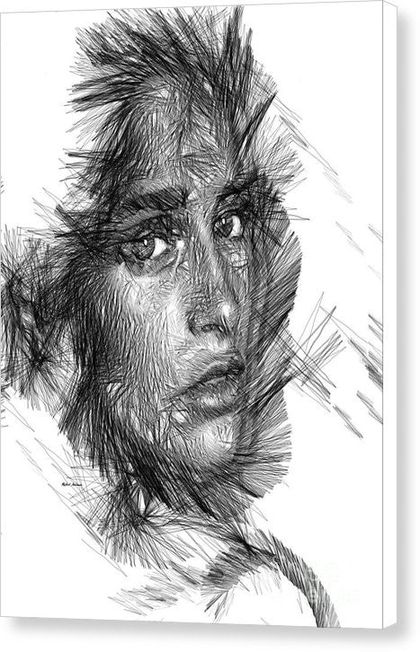 Canvas Print - Female Sketch In Black And White