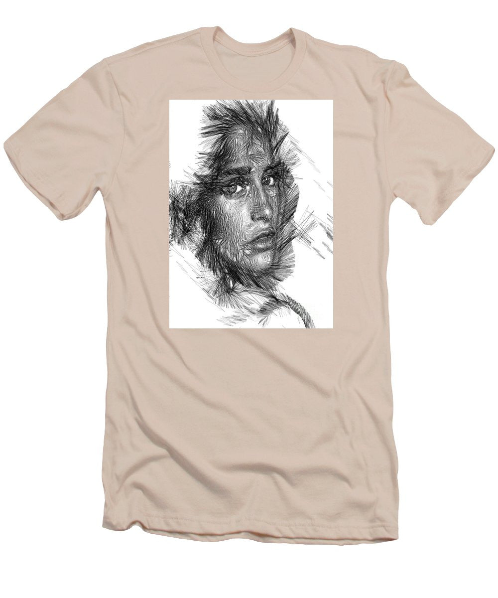 Men's T-Shirt (Slim Fit) - Female Sketch In Black And White