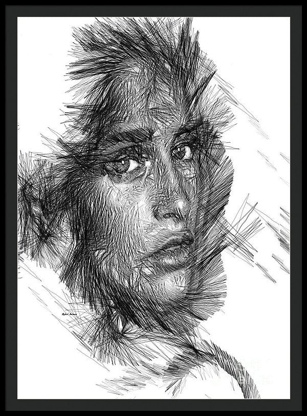 Framed Print - Female Sketch In Black And White