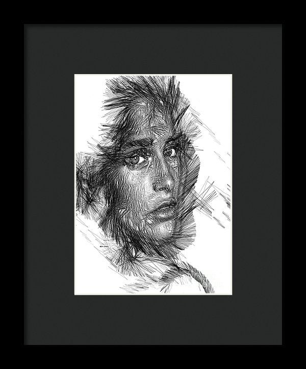 Framed Print - Female Sketch In Black And White