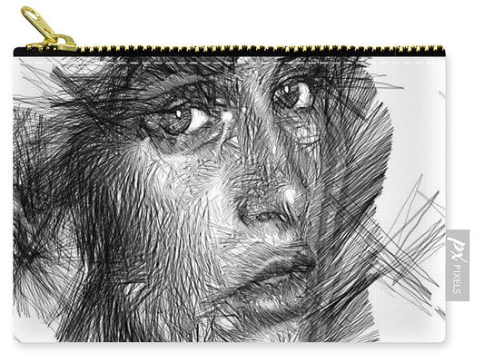 Carry-All Pouch - Female Sketch In Black And White