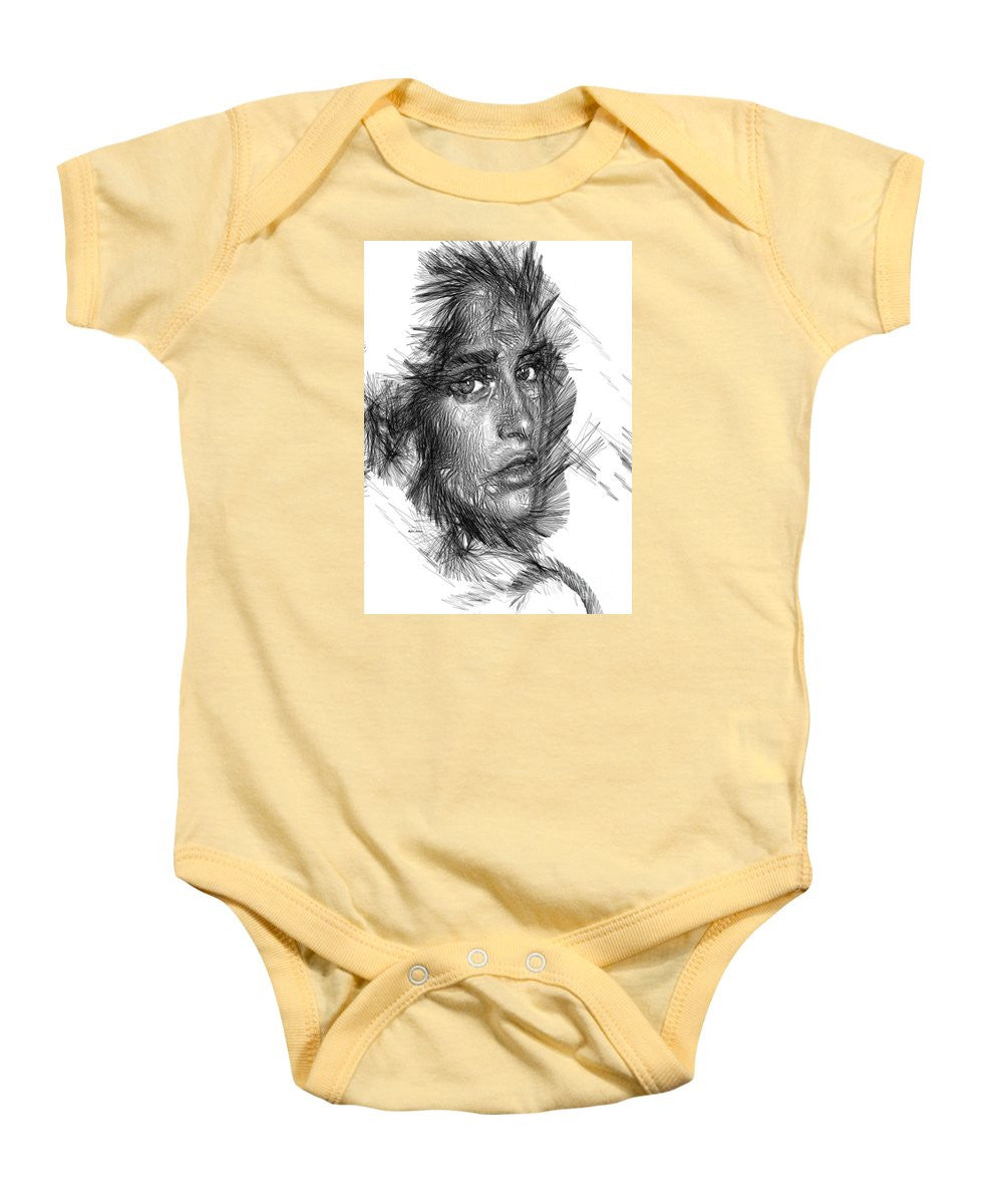 Baby Onesie - Female Sketch In Black And White