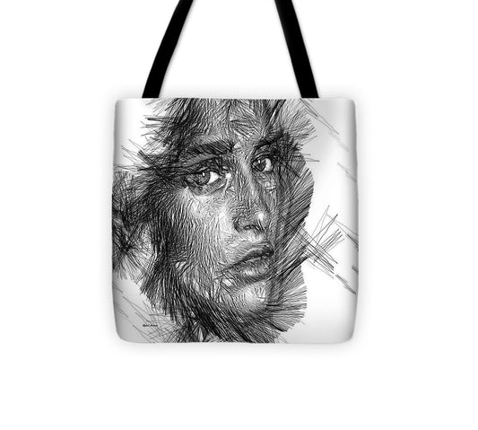 Tote Bag - Female Sketch In Black And White