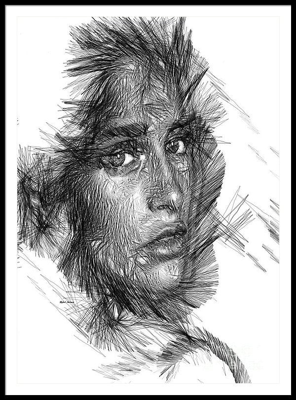 Framed Print - Female Sketch In Black And White