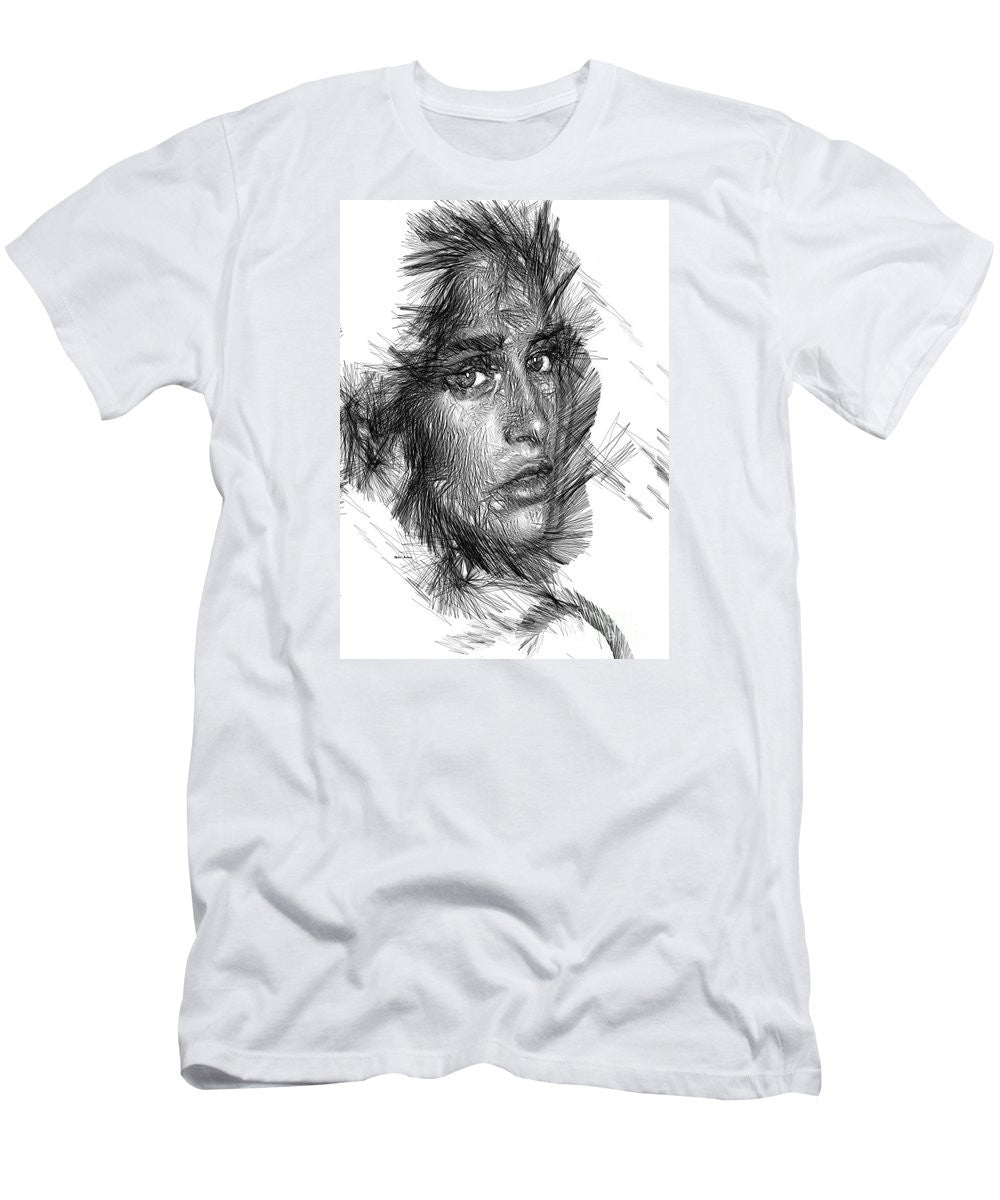 Men's T-Shirt (Slim Fit) - Female Sketch In Black And White