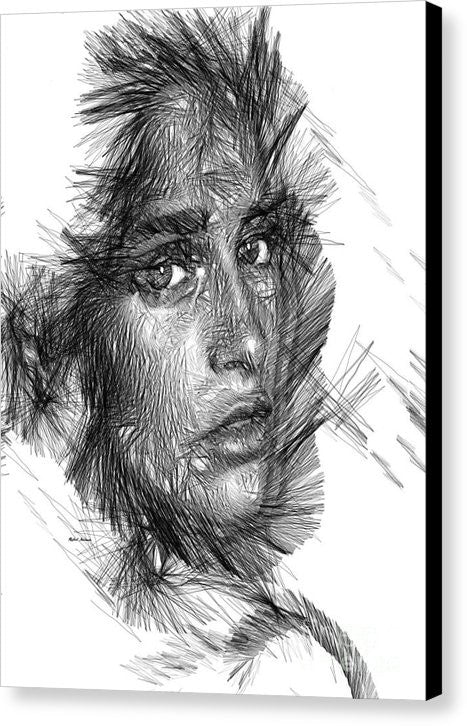Canvas Print - Female Sketch In Black And White