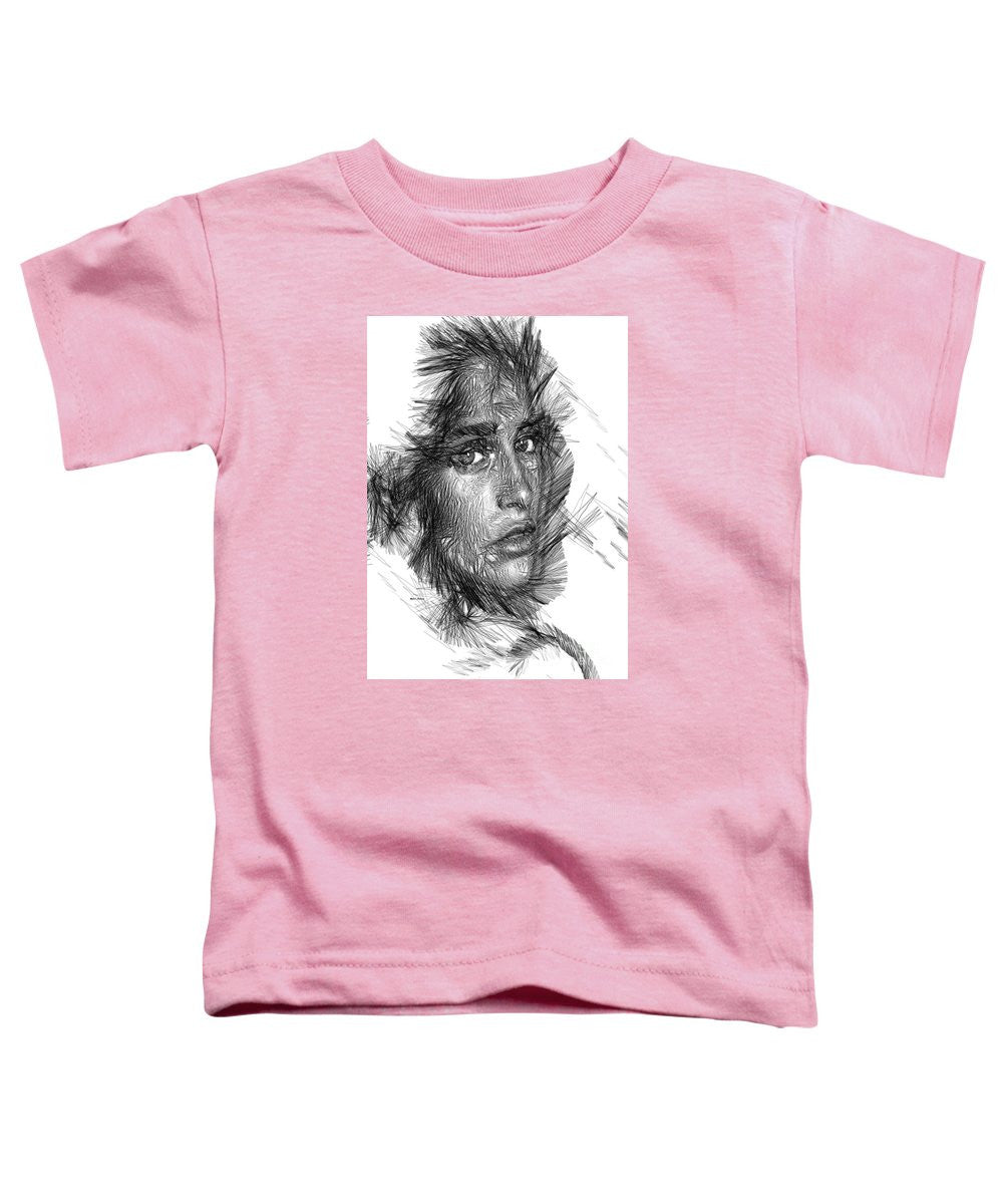 Toddler T-Shirt - Female Sketch In Black And White