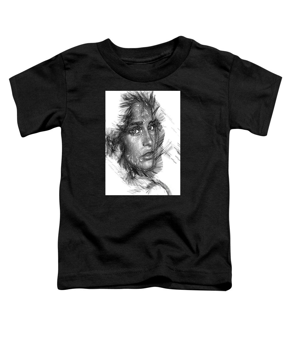 Toddler T-Shirt - Female Sketch In Black And White