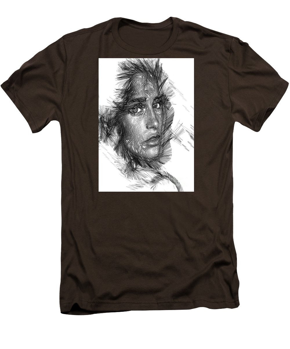 Men's T-Shirt (Slim Fit) - Female Sketch In Black And White