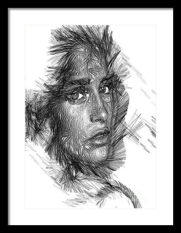 Framed Print - Female Sketch In Black And White