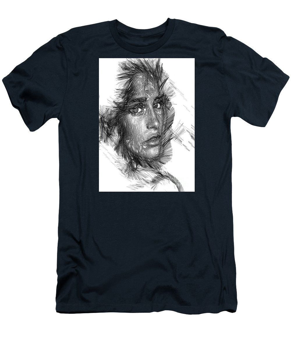 Men's T-Shirt (Slim Fit) - Female Sketch In Black And White