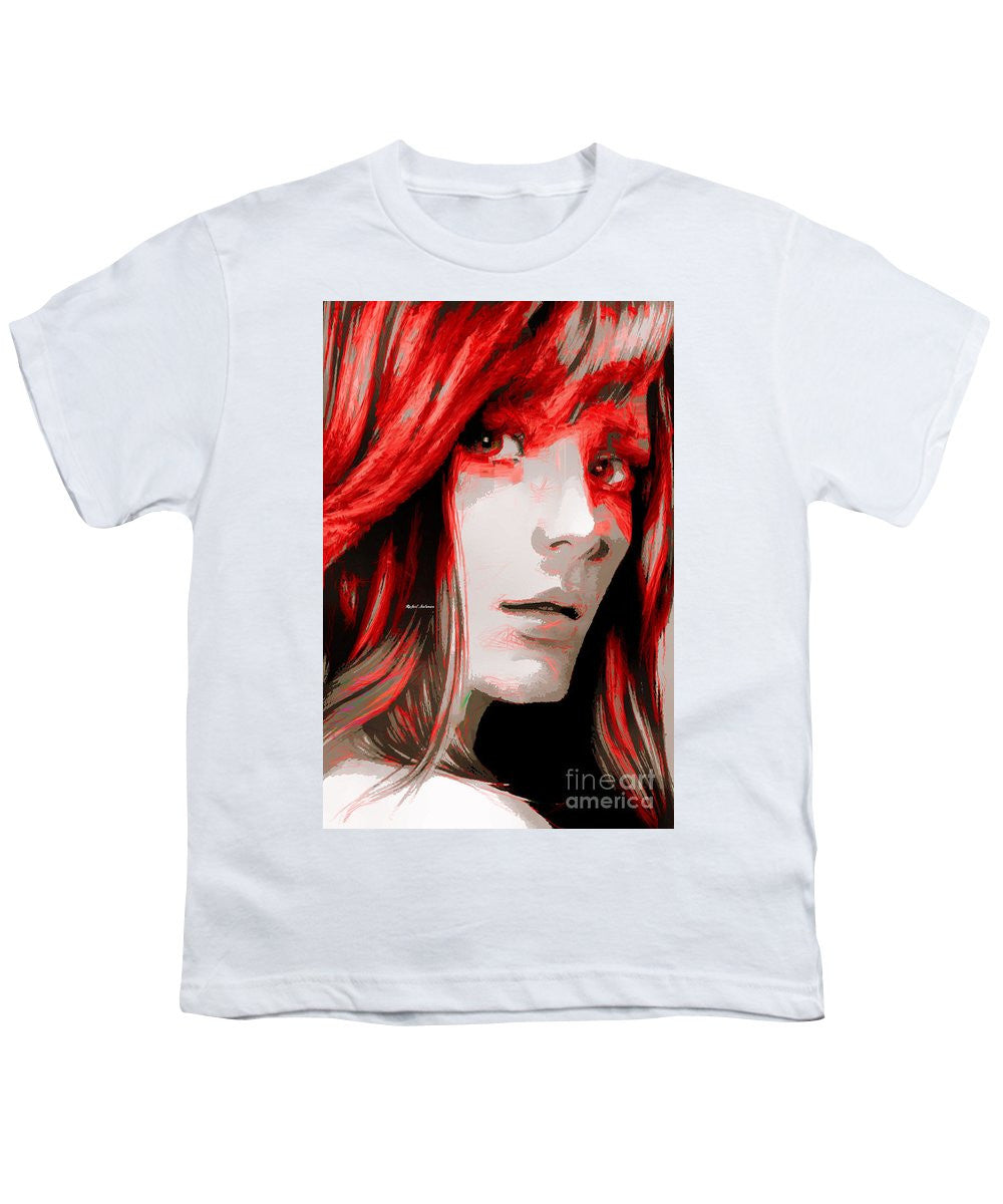 Youth T-Shirt - Female Sketch In Red