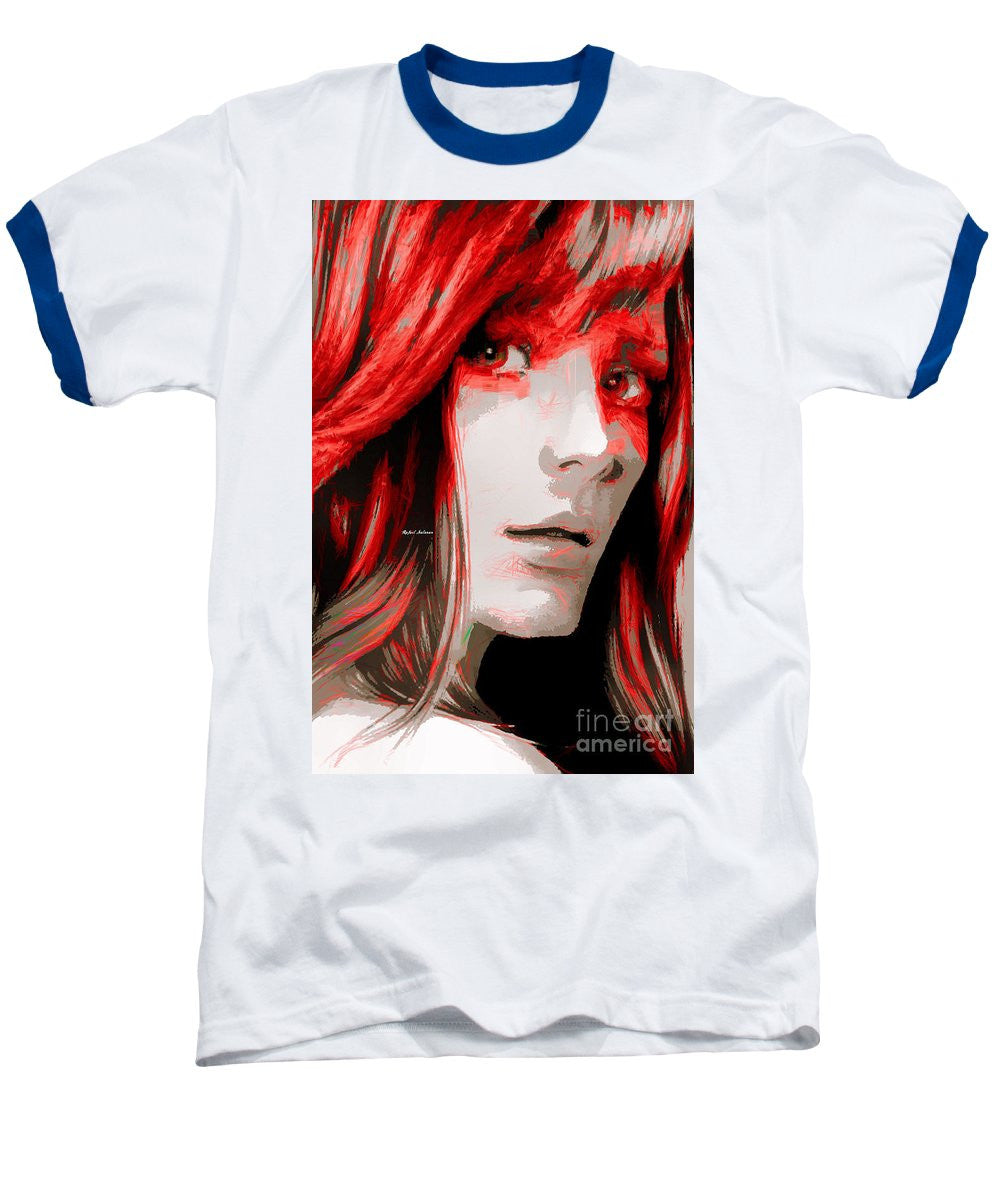 Baseball T-Shirt - Female Sketch In Red