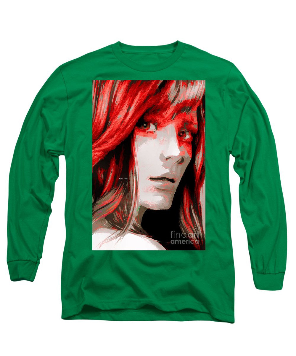 Long Sleeve T-Shirt - Female Sketch In Red