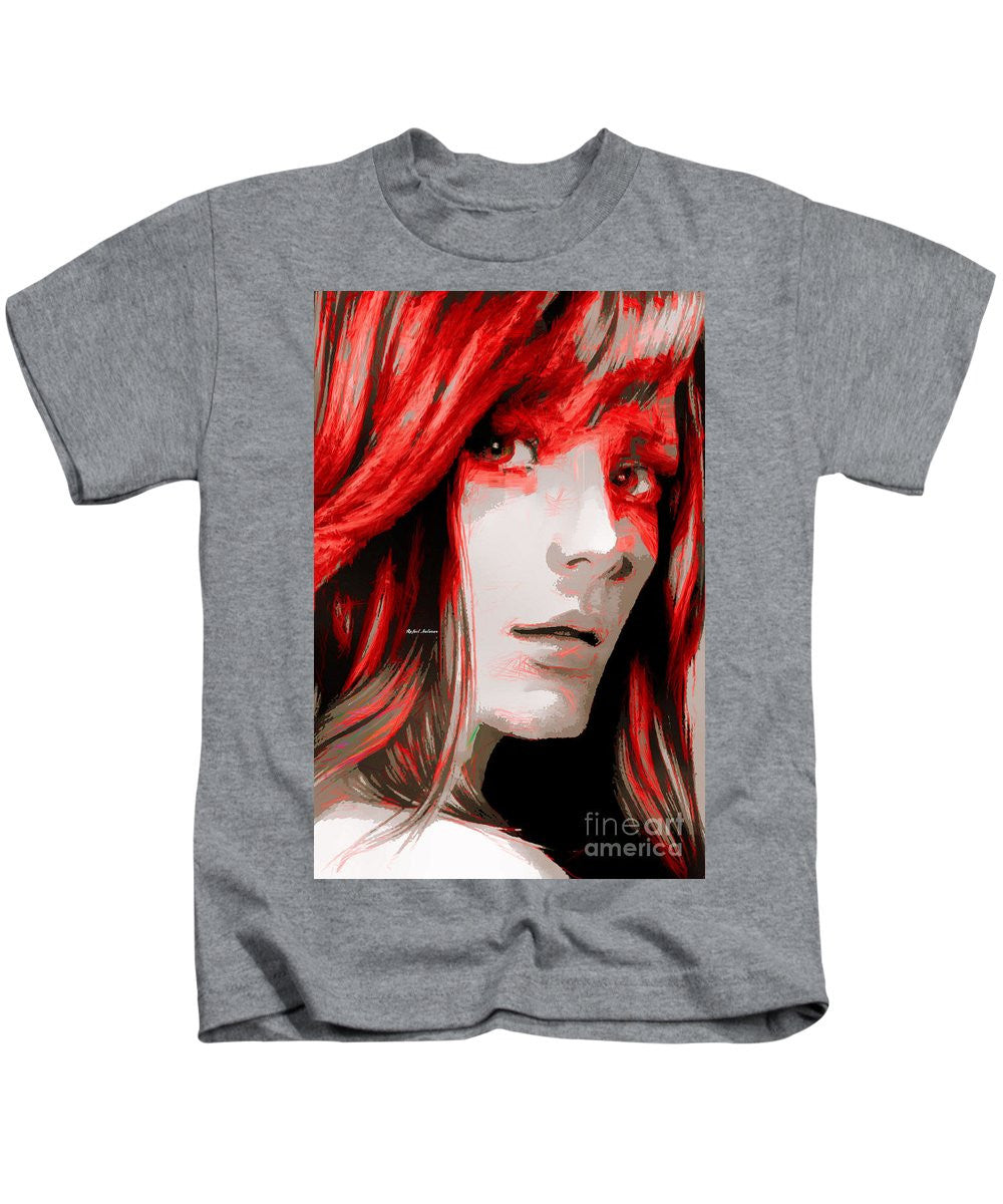 Kids T-Shirt - Female Sketch In Red