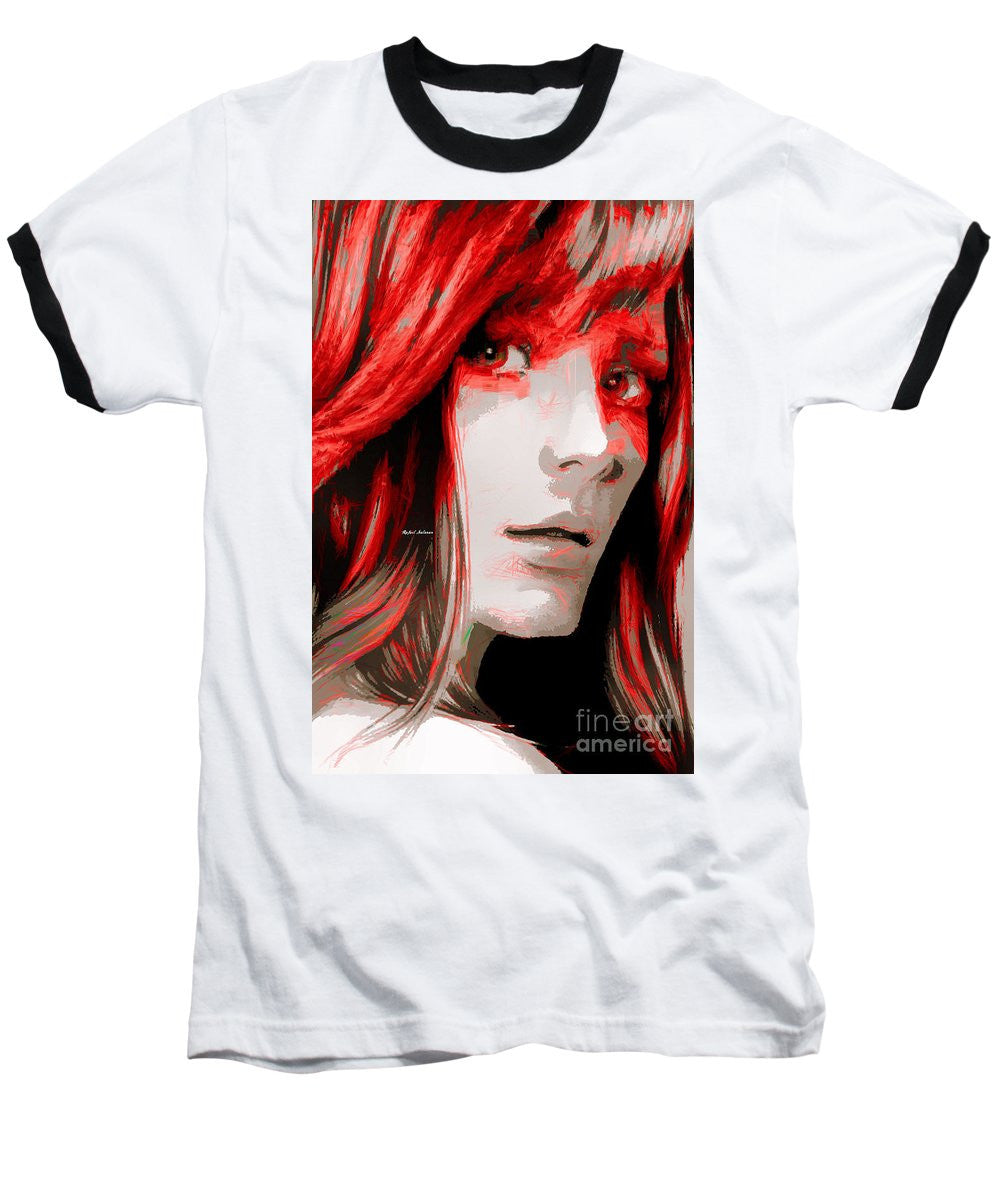 Baseball T-Shirt - Female Sketch In Red