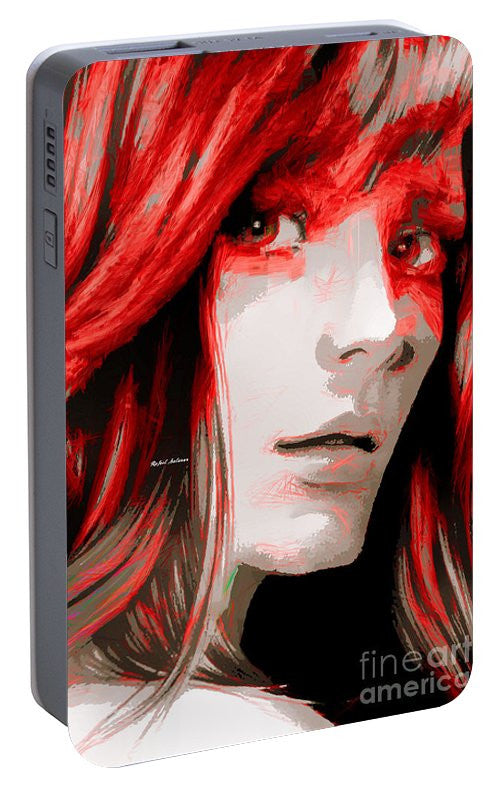 Portable Battery Charger - Female Sketch In Red