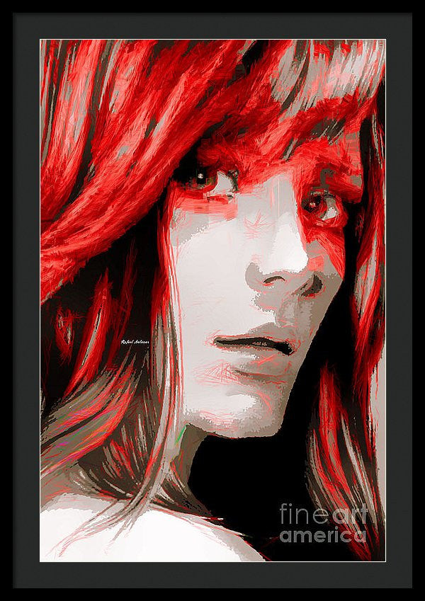 Framed Print - Female Sketch In Red