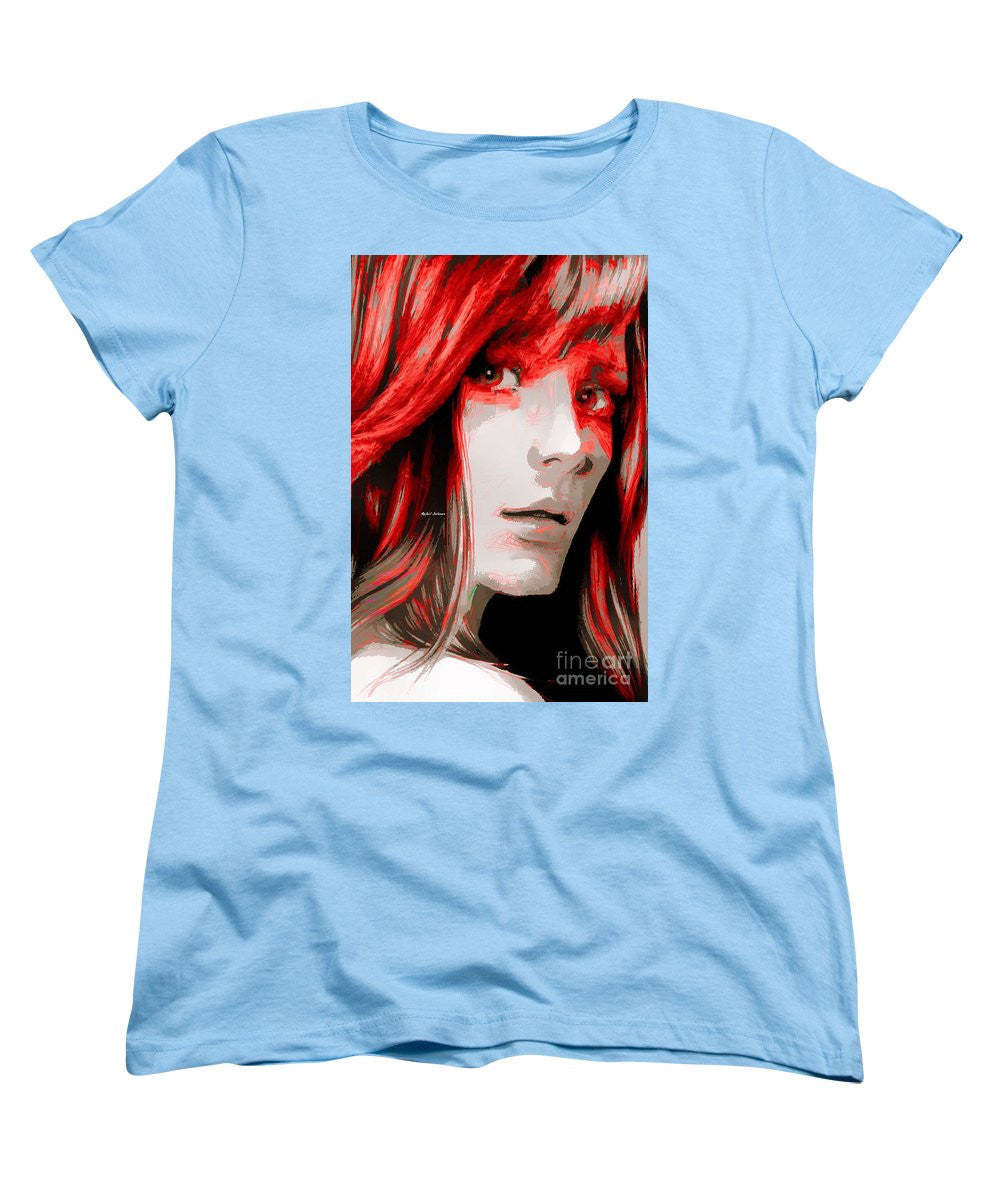 Women's T-Shirt (Standard Cut) - Female Sketch In Red